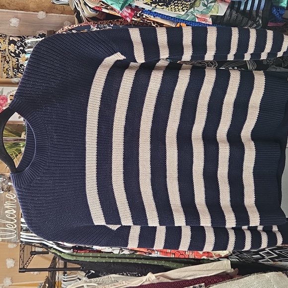 Grahan & SPENCER XS Striped Navy and White Sweater - Picture 1 of 4